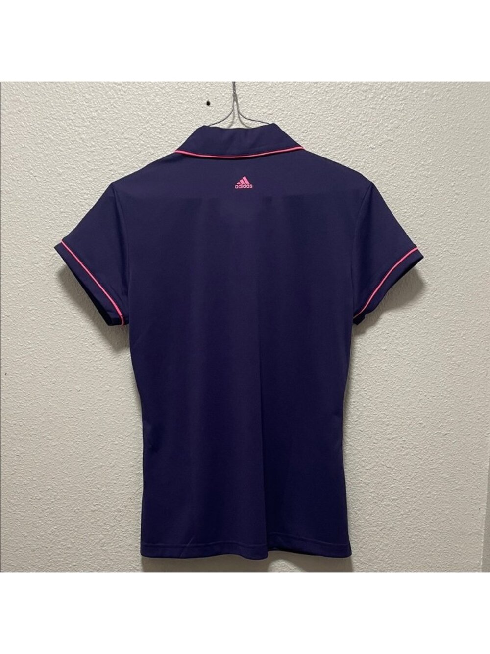 Women's Purple Golf Button Down Shirt with Pink Trim - Picture 2 of 2